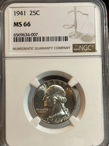 1941 P Washington Quarter NGC MS 66 with light toning Cover