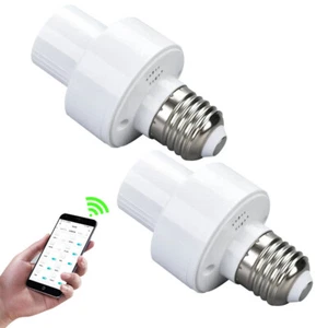 2PCS Smart Phone Control Bulb Socket E26 E27 LED Light Bulb Lamp Holder Adapter - Picture 1 of 13