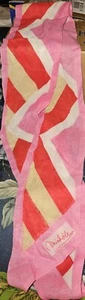 Vtg Michele Pink, Red, White, & Gold Long Fashion Scarf 60” Art Deco Arch - Picture 1 of 9