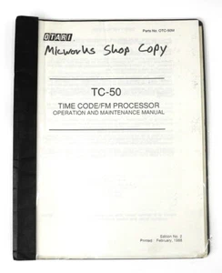 Código de tiempo Otari TC-50/Manual de operación y mantenimiento del procesador FM. MN - Imagen 1 de 1