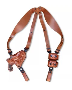 Fits Colt Python 357 Magnum 2-1/2”BBL Leather Shoulder Holster #1305# RH - Picture 1 of 11