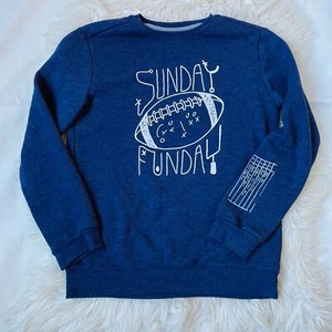 Sunday Football Sweatshirt Kids Large Cat Jack Graphic Pullover Crewneck - Picture 1 of 8