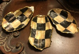 3 Mc Kinder inspiriert Austernschale höfisch Karo Schmuck Halter - Bild 1 von 3