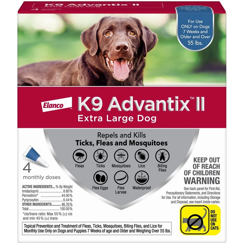 K9 Advantix II Flea and Tick Prevention for Over 55lbs Dogs - 86315017