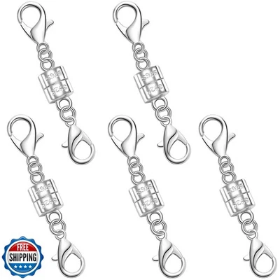 925 Silver Double Lobster Magnetic Necklace Clasps,Magnetic Jewelry Clasps fo - Image 1 of 4
