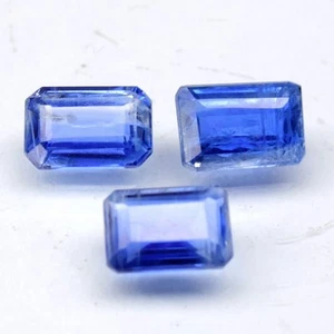 💎 2.18ct 3pcs Lot Octagon Natural Blue Kyanite - Untreated, Nepal Gemstone - Bild 1 von 4