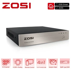 Grabadora ZOSI 8 canales H.265+ 5MP Lite DVR HD 1080p para sistema de cámara de seguridad - Imagen 1 de 5