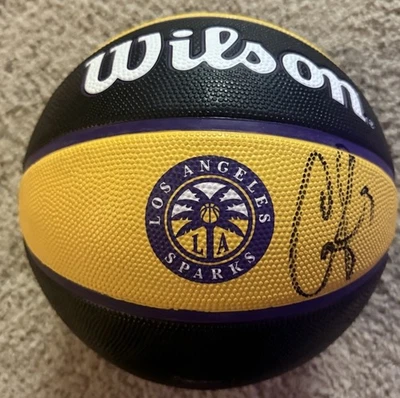 CANDACE PARKER SIGNED LOS ANGELES SPARKS LOGO BASKETBALL AUTOGRAPH WNBA COA - Image 1 of 4