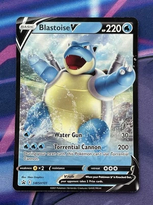 Blastoise V SWSH101 Black Star Promo Pokémon Sword & Shield Ultra Rare NM/M Card - Image 1 of 4