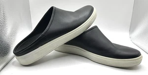 Ecco Soft Classic Women's Sneaker Closed Toe Black Leather Mule Shoes Size 8.5 - Picture 1 of 7