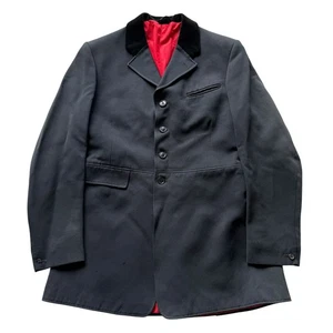 Herren Vintage Harry Hall Riding Show Jacke 38 " Samtkragen schwarz - Bild 1 von 11