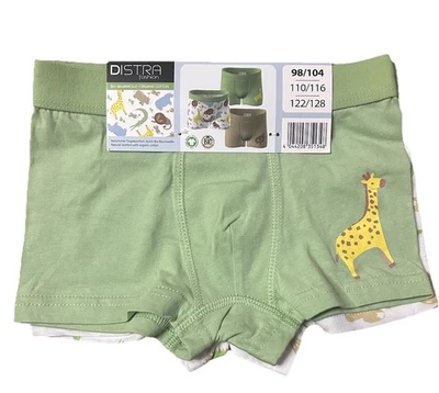 Kinder 3er Pack Unterhosen Jungen Boxershorts Safari Tiere 100% Bio-Baumwolle