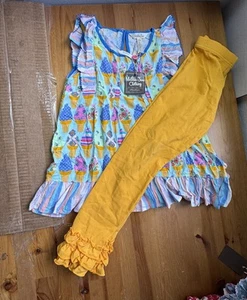 Matilda Jane outfit size 8 short sleeve leggings yellow nwt - Picture 1 of 6