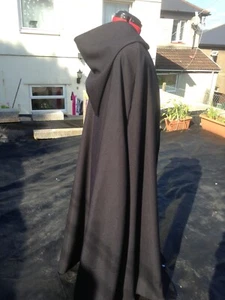 black  cloak with wine   lining . 139 cm long more combo available - Picture 1 of 2