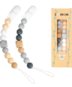 Silicone Pacifier Clips Baby Feeding Dummy Clips Soother Accessories Chain, 2PCs - Picture 1 of 6