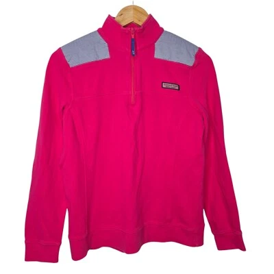 Pullover pequeño Vineyard Vines para mujer rosa Preppy Cape Cod cuarto cremallera Foto 1 de 4