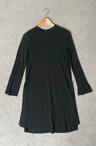 LIDA BADAY Black Dress size Small Shift Long Sleeve High Neck Slinky Stretch - Picture 1 of 11