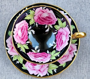 AYNSLEY CABBAGE ROSE TEACUP & SAUCER SET ANTIQUE VINTAGE - Picture 1 of 9