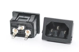 2x Kaltgeräte-Einbaustecker / Einbaustecker C16 für Snap-In Montage, IEC60320 - Picture 1 of 4