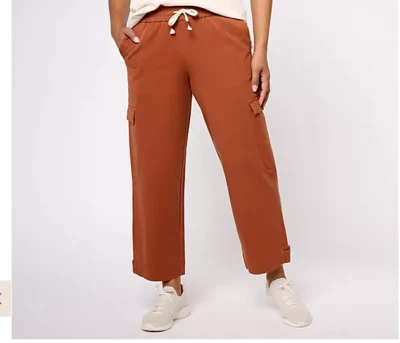 AnyBody -  All-Stretch Twill Relaxed Cargo Pant - Dark Maple - L Petite - Image 1 of 3