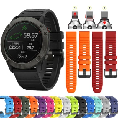 Für Garmin Fenix 3 6 6X Pro 5 5X Plus 7 7X Solar Quick Fit Sport Silikon Armband - Bild 1 von 4