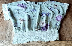 VANITY FLORAL SHEER LACE BLOUSE SZ XL - Picture 1 of 4