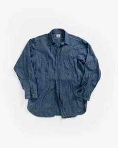 Camisa Super Stitch Japón LR12 40S EE. UU. Azul Marino Cambray M - Imagen 1 de 13