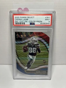 CEEDEE LAMB 2020 Select DIE-CUT Field Level Rookie RC TRICOLORE PRIZM PSA 9 - Foto 1 di 6