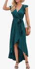 GRECERELLE Womens maxi Dress Short Sleeve Dark Green UK 12 M RRP £19.99