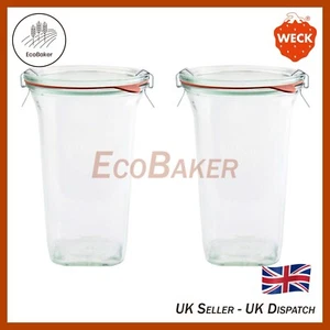 X2 WECK 769 795ml Quadro Glass Preserving Jar, Lid, Seal & Clamps Sourdough - Picture 1 of 1