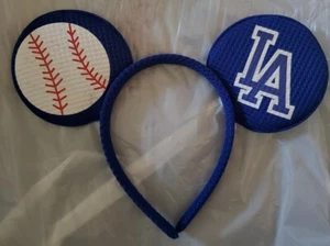 Dodgers Inspired Mickey mouse Ears Headband Baseball NEW - Imagen 1 de 5