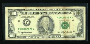 DBR 1993 $100 Atlanta Fr. 2174-F in VF/stains Low Serial F00002829A - Picture 1 of 2