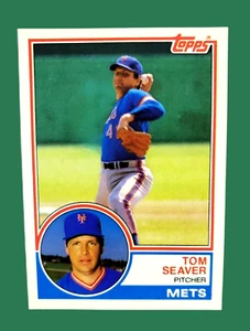 1983 tarjeta de béisbol Topps intercambiada Tom Seaver de los Mets de Nueva York #101T H.O.F. Agudo y centrado - Imagen 1 de 12