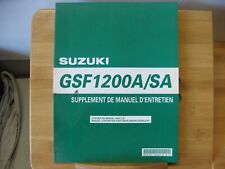 Rare supplément manuel d'entretien d'origine SUZUKI GSF 1200 A/SA de 2006