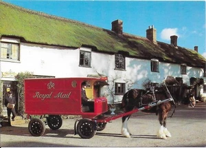 Post Office Card SWPR16 Horse Drawn Mailvan c1940 Broadhembury Devon - Picture 1 of 2