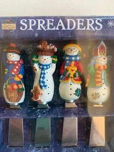 Hallmark Christmas Susan Winget Snowman Frosty Fun Spreaders Set (4) Box - Picture 1 of 4