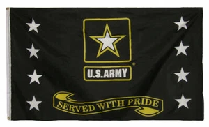 3x5 3'x5' U.S. Army Star Served With Pride Military BLACK Flag Banner Polyester - Picture 1 of 4