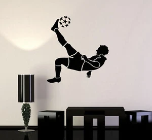 Vinyl Wall Decal Soccer Player Ball Kids Room Sports Fan Stickers Mural (ig1012) - Picture 1 of 3