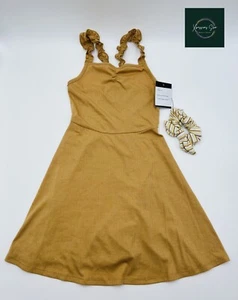 Girl's Art Class Brown Ruffle Design with Hair Scrunchie Dress- Size S (6/6X) - Picture 1 of 2