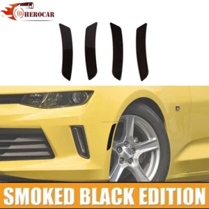 4x Blackened Front Side Eyebrow Light Lamp Trim For Chevy Camaro 16+ Accessories - Picture 1 of 8