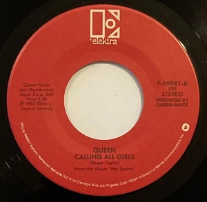 Queen – Calling All Girls – Elektra-7-69981 – 1982 45RPM 7" Single Near Mint - Bild 1 von 8