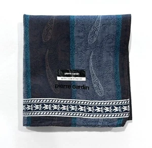 MEN HANDKERCHIEF PIERRE CARDIN CLASSIC BLUE PAISLEY COTTON POCKET SQUARE 18” - Picture 1 of 6