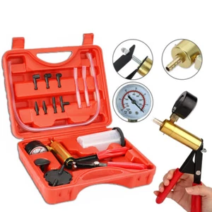 Hand Held Vacuum Pressure Pump Tester Set Brake Fluid Bleeder Bleeding Kit + Box - Picture 1 of 23