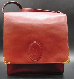 Cartier Bordeaux Bag Vintage Leather Shoulder Handbag 'Strap Is Damaged' B047 - Picture 1 of 17
