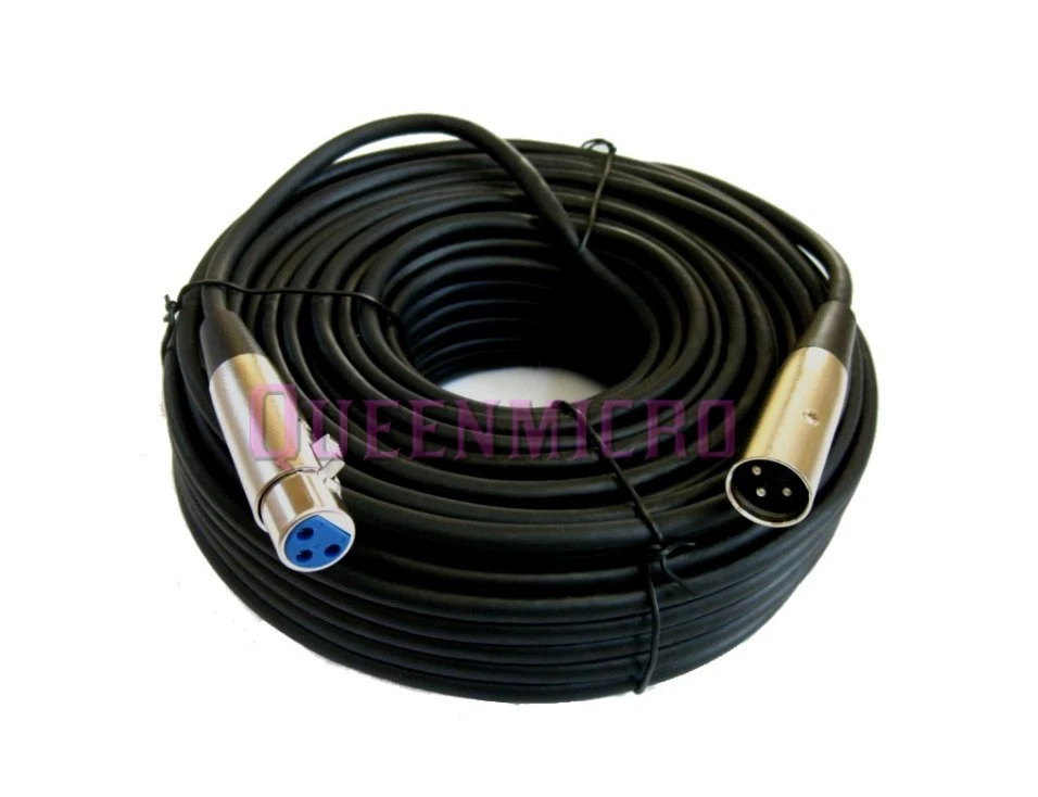 50Ft XLR 3-Pin Male Female Mic Microphone Audio Balanced Shielded Cable 50' Foot