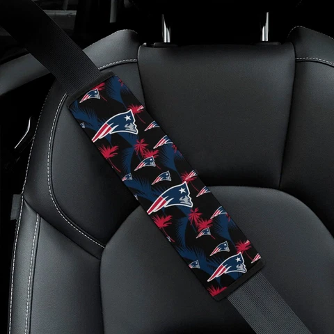 2pcs New England Patriots Car Seat Belt Pad Hawaii Print The Shoulder Pad Cover Cover