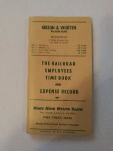 Vintage 1961 Railroad Employees Time Book And Expense Record, Advertising - Picture 1 of 4