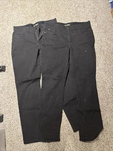 Women’s Lee regular fit straight leg mid rise flex motion black jeans size 14 - Imagen 1 de 1