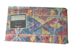 Vtg 90s Wamsutta Supercale Plus SUNDANCE Southwest Geometric Twin Flat NEW - Picture 1 of 7