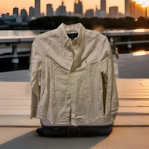 Polo Ralph Lauren Shirt Youth Boys Size M (10-12) White Long Sleeve Collared EUC - Picture 1 of 2